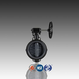 CPVC Eccentric Geared Butterfly Valve Grey DIN JIS ASTM Standar Untuk Industri Kimia