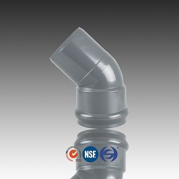 PVC کہنی 45 Deg F/S ربڑ کی انگوٹھی کے ساتھ