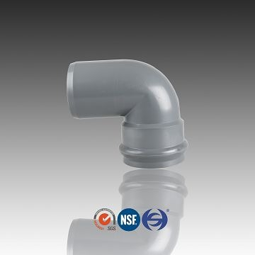 ПВХ коліно 90 градусів F/S, з гумовим кільцем