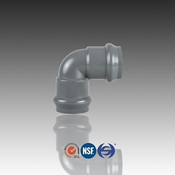 מרפק PVC 90 מעלות עם מפרק טבעת גומי RR FF, מפרק גמיש לשימוש להשקיה