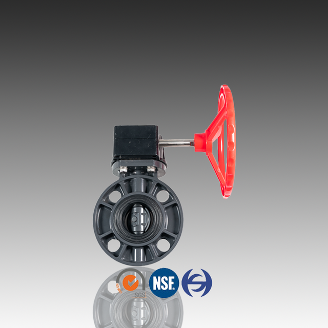 CPVC Geared Butterfly Valve DIN JIS ASTM စံနှုန်း